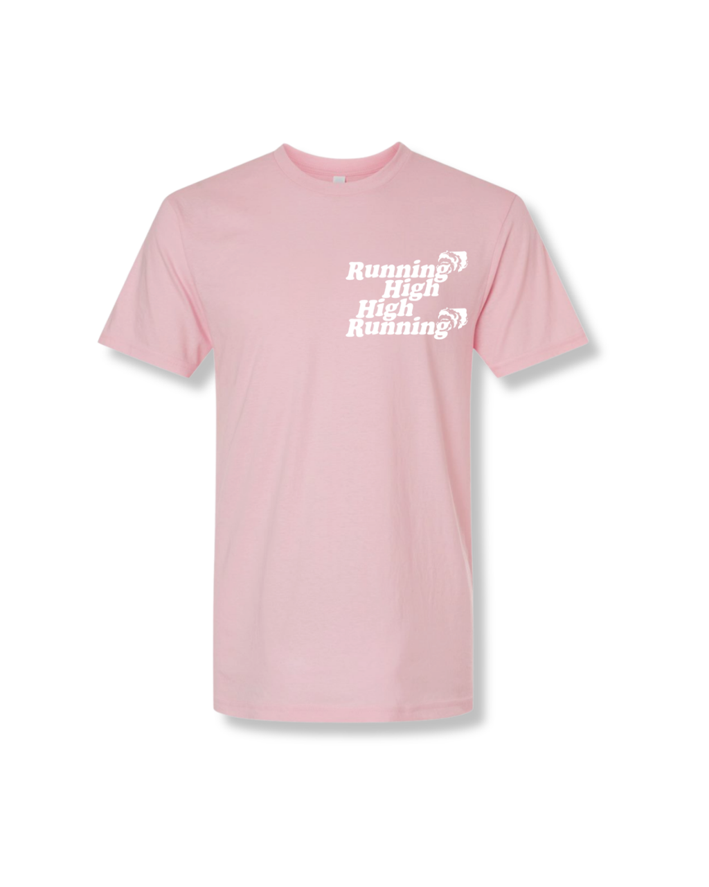 RUNNING HIGH HIGH RUNNING TEE | HEATHER PINK
